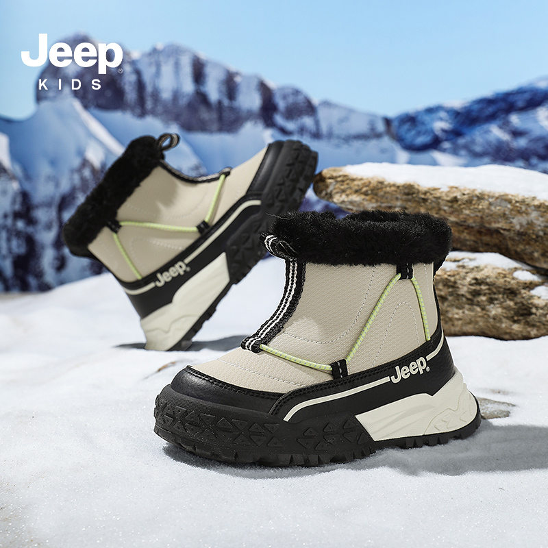 jeep儿童加绒雪地靴2025新款