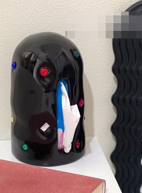 陶瓷纸巾盒创意高级感宝石纸巾盒客厅陶瓷抽纸盒家用创意装饰品摆