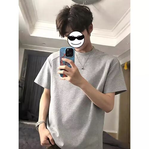 潮男解构短袖男款潮牌宽松半袖潮流时尚简约百搭舒适休闲T恤