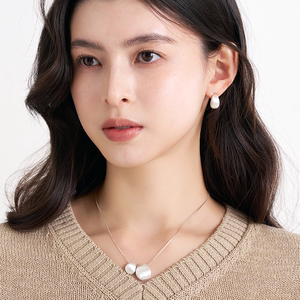 流光溢彩拉丝工艺项链耳饰S925银