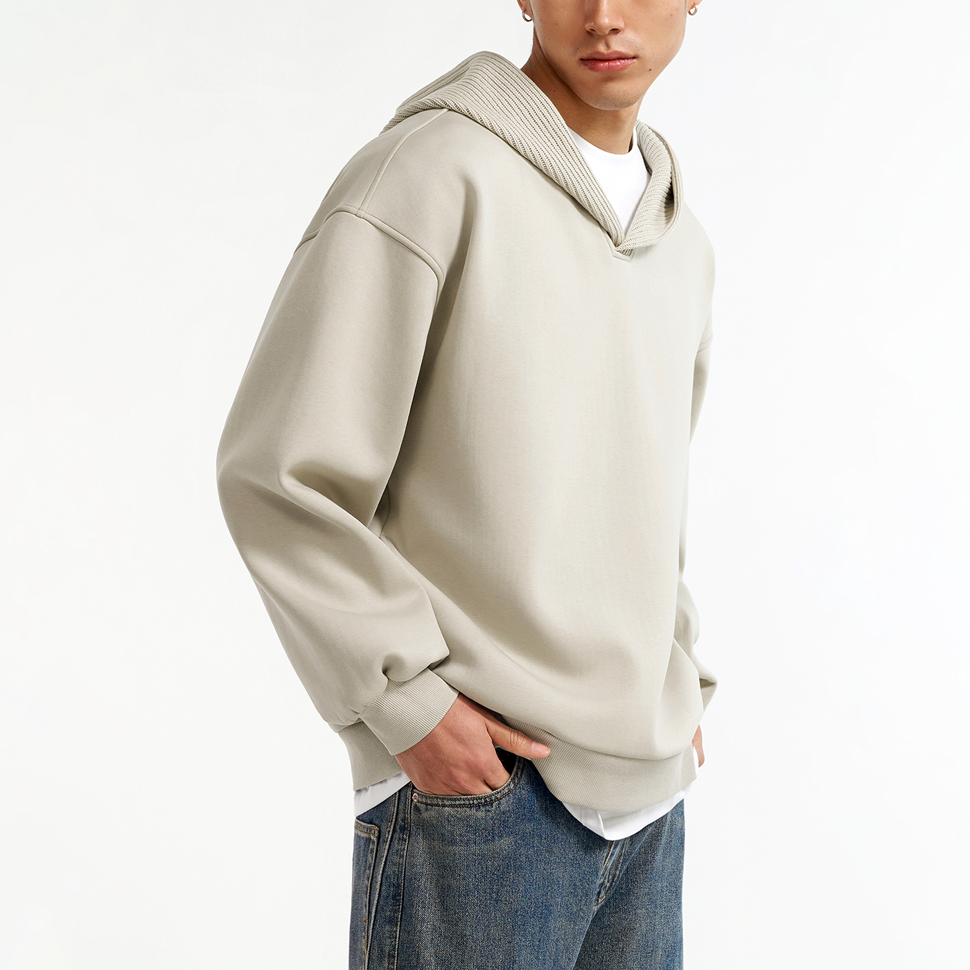 520G重磅针织连帽空气层加绒卫衣 精梳棉混纺 宽松廓形男款两色,男装,卫衣,淘宝优惠券,粉丝福利购,淘宝优惠卷