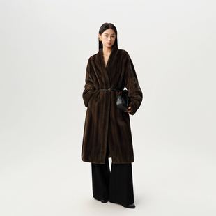 宾霸里衬 重工全抽刀皮草外套 芬兰进口皇冠级天鹅绒无领长款 水貂