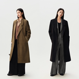 正统平驳领正肩长款西装大衣 渐变肌理 高定立挺马尾衬 男款女款