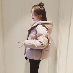 冬季新款韩版棉衣女短款宽松学生连帽外套面包服女棉服潮