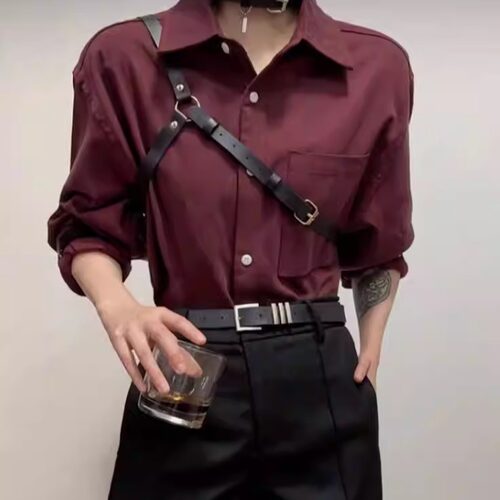 勃艮第之夜微醺酒红衬衫战袍