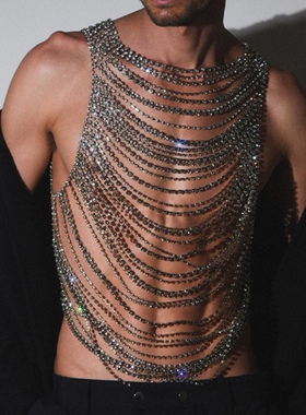 BBF欧美时尚胸链饰品男士