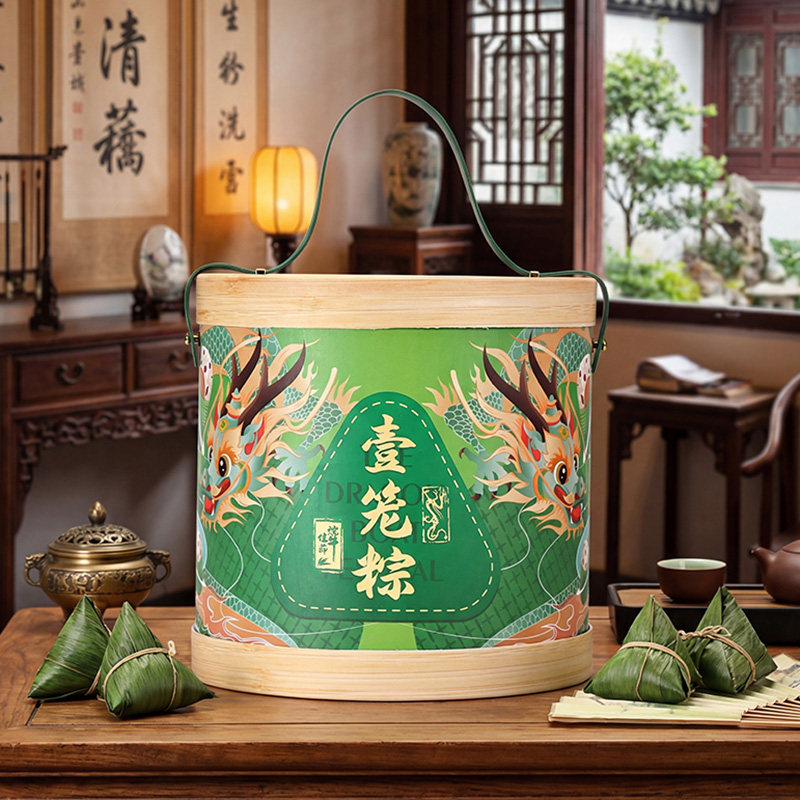 2026新款端午节礼盒空盒子端午粽子礼物盒高级端午包装盒手提圆盒