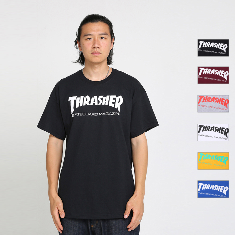 【THRASHER官方】SKATE MAG LOGO经典字母印花圆领短袖T恤 男装 T恤 原图主图