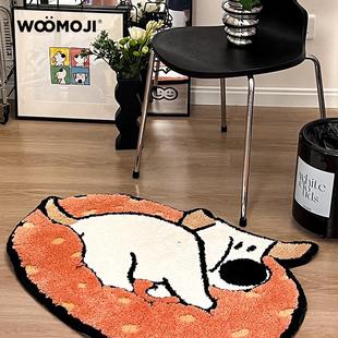 Woomojix大羊波波艺术家地毯我是你的小狗客厅卧室床边毯子可爱