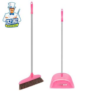 世家 炫色除尘鬃毛扫把簸箕套装 畚箕扫帚时尚组合清扫工具