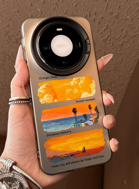 适用华为mate80手机壳新款好看落日橘云mate80promax全包防摔m70新年创意mate60高级感mate50磨砂小众m40女款