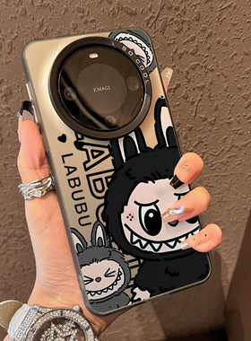 适用于华为mate60pro手机壳mate70黑色玩偶mete50新款高级感m40硅胶全包防摔70pro+的男女款好看外壳保护套的