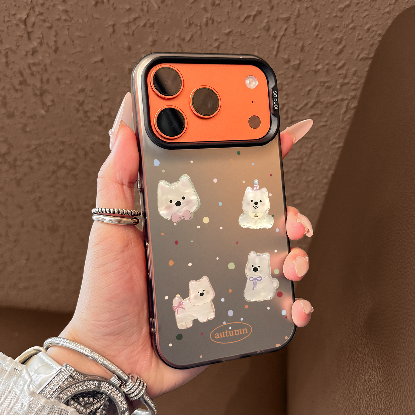 适用于苹果手机壳立体波点西高地