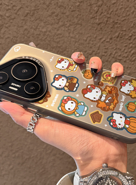 适用华为pura70pro手机壳新款橙色kt猫pura80创意高级感p60可爱p50小众全包ultra防摔保护套p40新年pro女男款