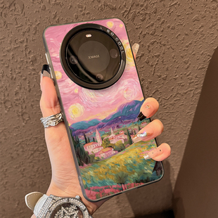 好看超火 保护套女款 适用于华为mate60pro手机壳新款 高级感mate70粉色油画mete50硅胶外壳m40全包防摔70pro