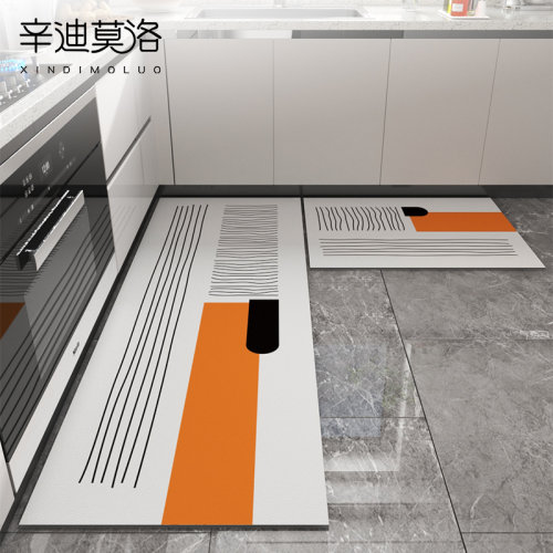 新款2021皮革免洗懒人厨房地垫