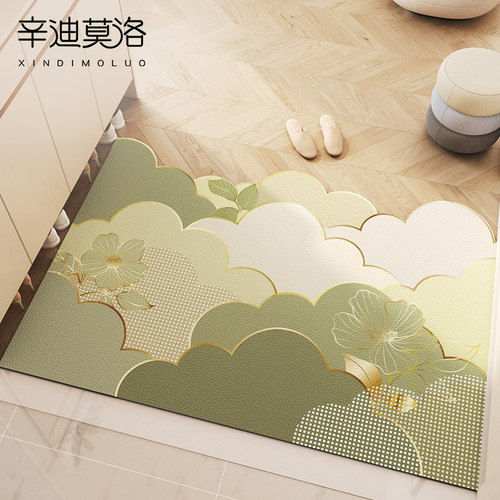 2024新款入户地垫皮革可擦免洗门垫进门口脚垫家用玄关可裁剪地毯