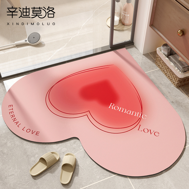 卫生间地垫厕所防水硅藻泥吸水垫专用脚垫卫浴门口可擦浴室防滑垫