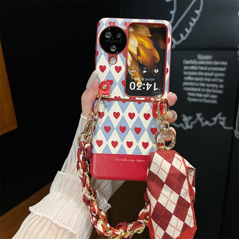 翻盖折叠保护套 斜挎挂绳  丝巾手提