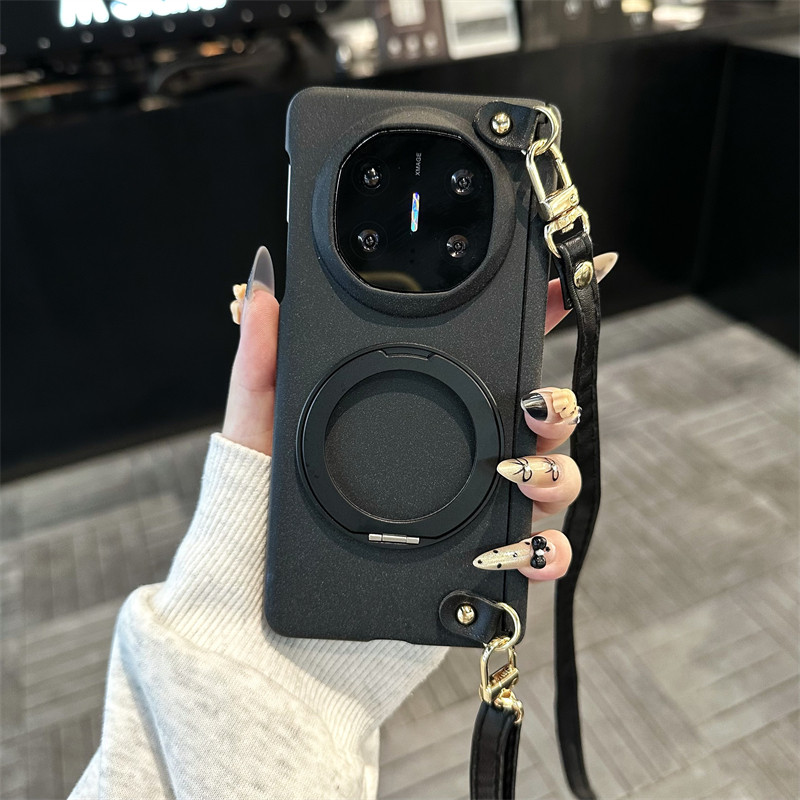 悦皇中轴磁吸全包支架适用于OPPOFindn6折叠手机壳翻盖findn5斜挎挂绳手提findn3磨砂商务保护套防摔纯色n6壳