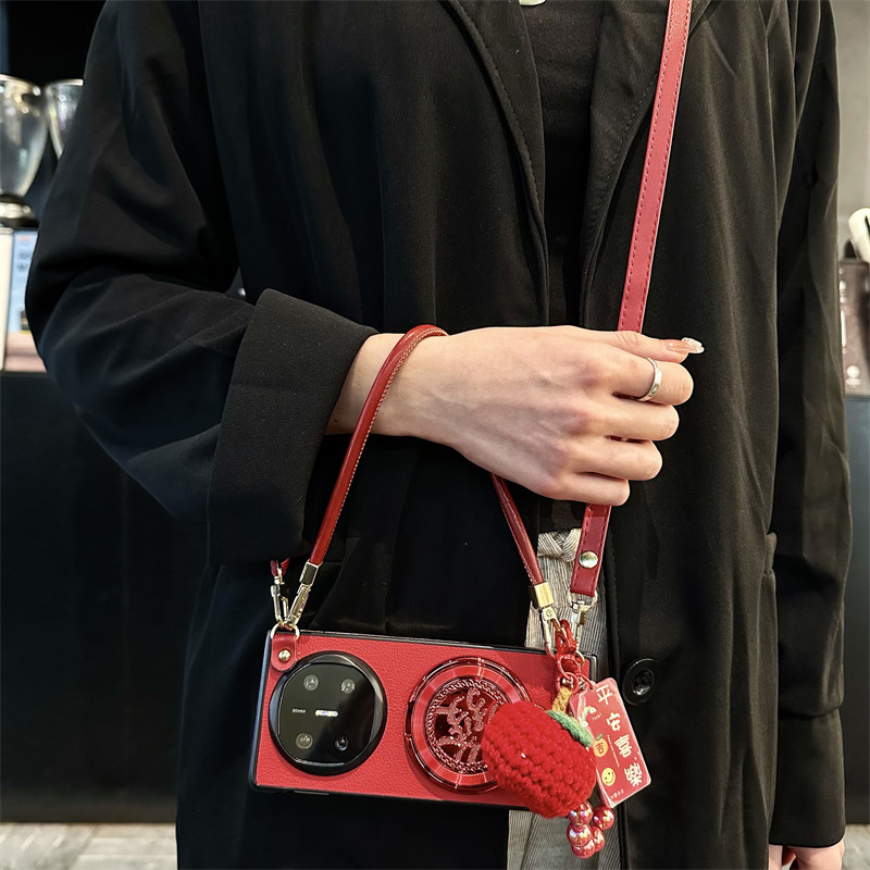 新年红马支架折叠手机壳平安喜乐