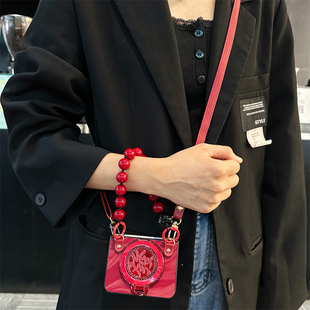 悦皇适用于奢华水波纹华为Purax阔折叠手机壳pocket2斜挎背带挂绳novaflip手提珠magicvflip2發支架保护套p50