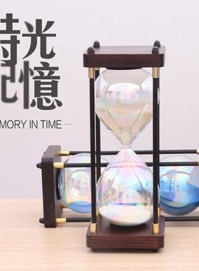 创意彩球复古沙漏计时器 家居客厅高档沙漏饰品摆件 亚马逊