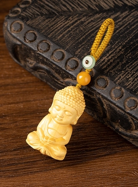 黄杨木小佛汽车钥匙扣吊坠