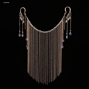 汉服头饰全套发冠女遮面帘古风遮脸流苏步摇古装发饰套装超仙配饰