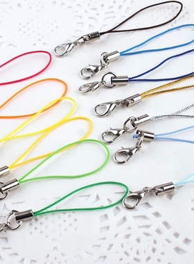 黑色手机挂绳ccd挂件挂链带龙虾扣diy手工串珠配件手机链配饰材料