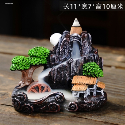 中式荷塘月色倒流香炉创