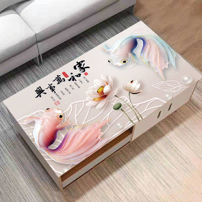 茶几垫pvc国风防烫餐桌垫防水防油防高温免洗加厚茶几垫可定制