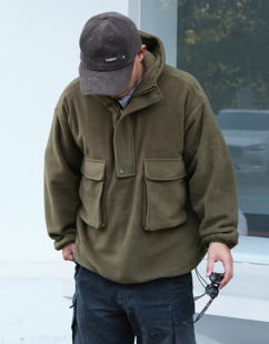 17205|n.62「fleece half-zip hoodie」日产抓绒套头半拉链卫衣