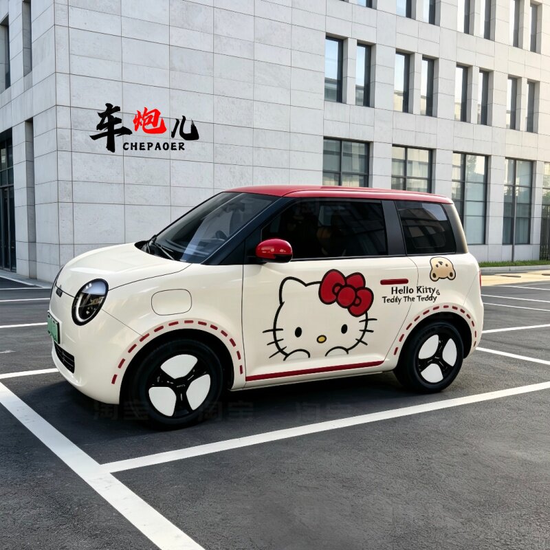 卡通Kitty猫车顶防水拉花贴