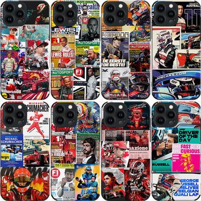 F1赛车手机壳莱科宁ip15promax勒克莱尔mate60舒马赫 汉密尔顿车手P60阿隆索皮纹软壳维斯塔潘 米14周冠宇X90