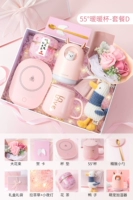 Розовая открытка, ароматизированный чай, увлажнитель воздуха, букет, утка