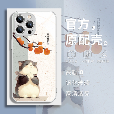 钢化玻璃手机壳高级感高清透亮i