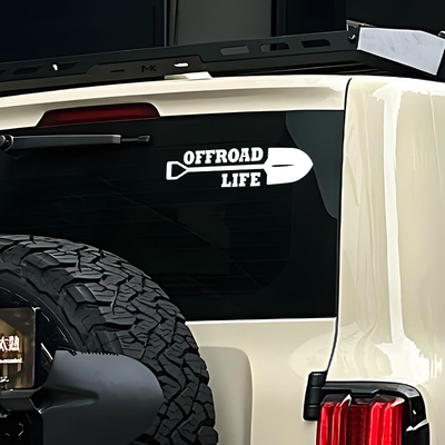 Jeep个性户外车贴铲子OFFROAD LIFE越野生活汽车贴纸露营创意装饰