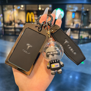 適用特斯拉鑰匙卡套modely金屬model3男士 modelx卡片汽車保護(hù)殼男