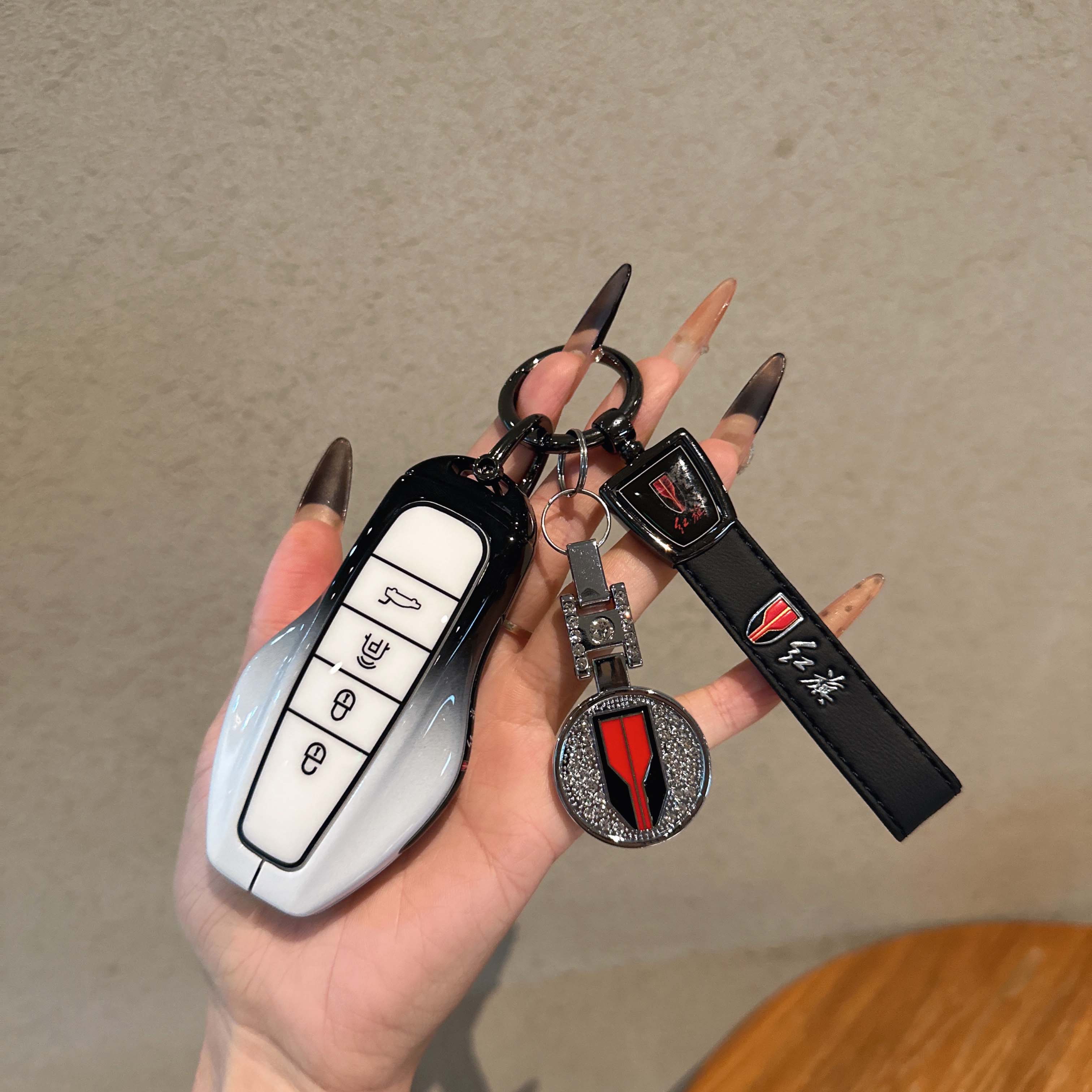 一汽红旗HS6phev钥匙套26款H7phev新款H9phev天工08/G919车包扣壳