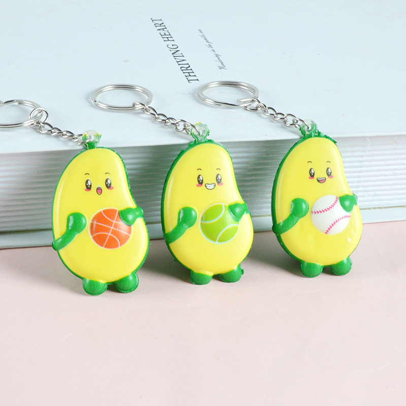 pu卡通可爱慢回弹牛油果宝宝挂件创意仿真水果钥匙扣解压玩具