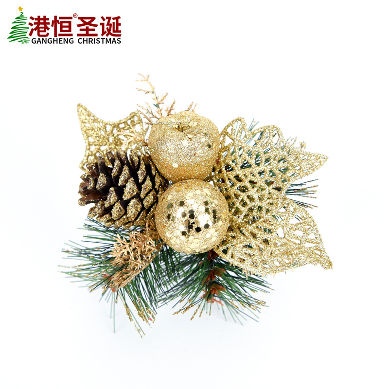 圣诞松果松针插枝插花干