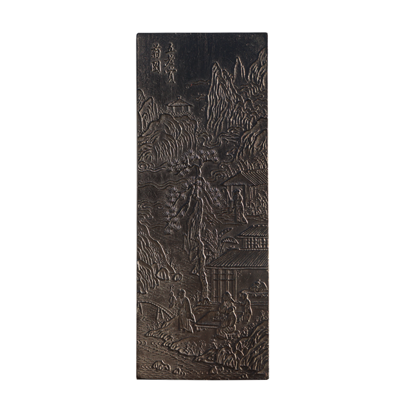 非遗徽墨桐油顶烟曹素功制还原清版五老赏菊图书法书画专业文房四宝用墨礼品收藏