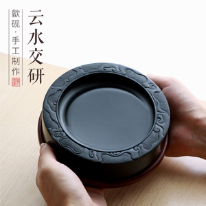 云水交研原石手工文房四宝砚台四大名砚歙砚书法书画厚实摆件礼品文化传承传统砚