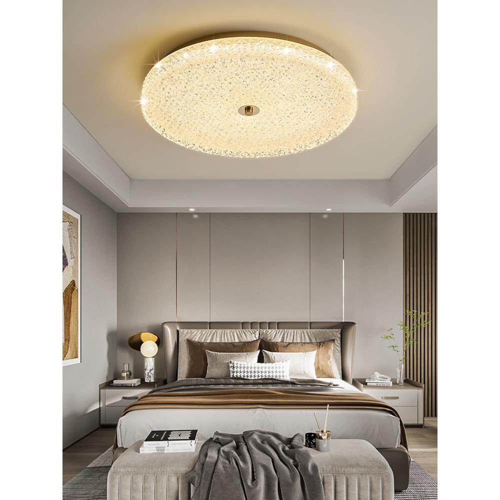 卧室吸顶灯无障碍豪华创意玻璃灯圆形南瓜灯新主卧室书房护眼Led