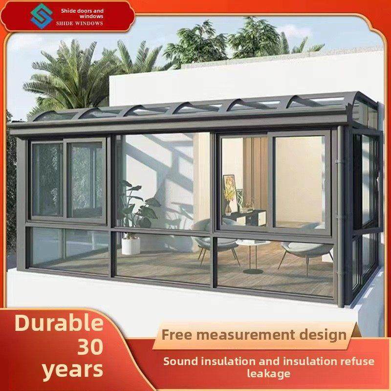 北京房子欧式阳光房定制系统断桥铝门窗铝合金密封阳台钢化玻璃房