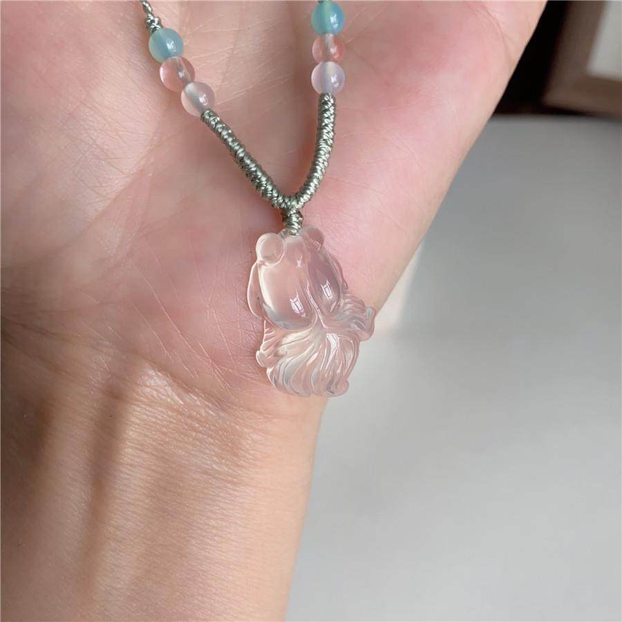 天然高冰白玉髓金鱼项炼吊坠 吉祥有余 余毛衣炼 炼 女款礼物,珠宝/钻石/翡翠,颈饰,淘宝优惠券,粉丝福利购,淘宝优惠卷