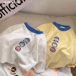 女童百搭上衣儿童打底衫 卡通春秋款 男童T恤圆领韩版 纯棉长袖