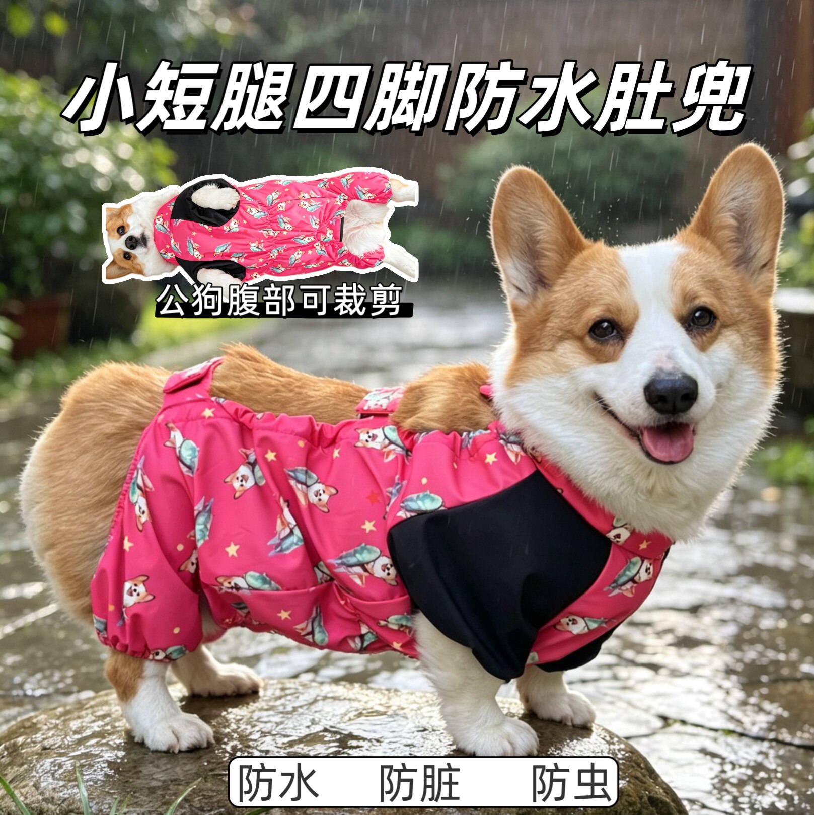 狗狗防水防脏四脚肚兜