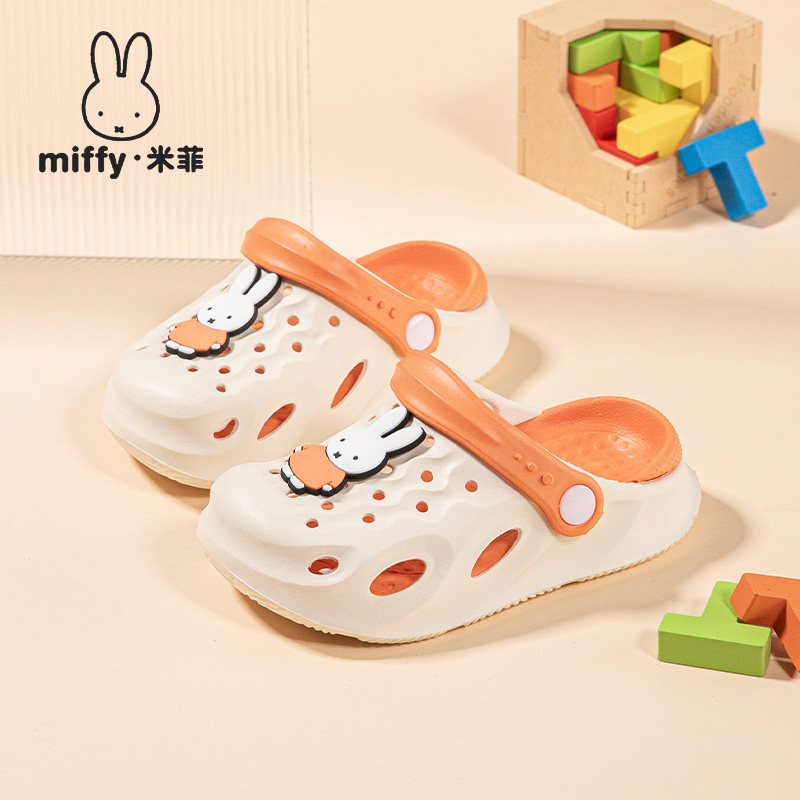 米菲童鞋2026新款儿童洞洞鞋夏季防滑包头拖鞋卡通软底运动沙滩鞋